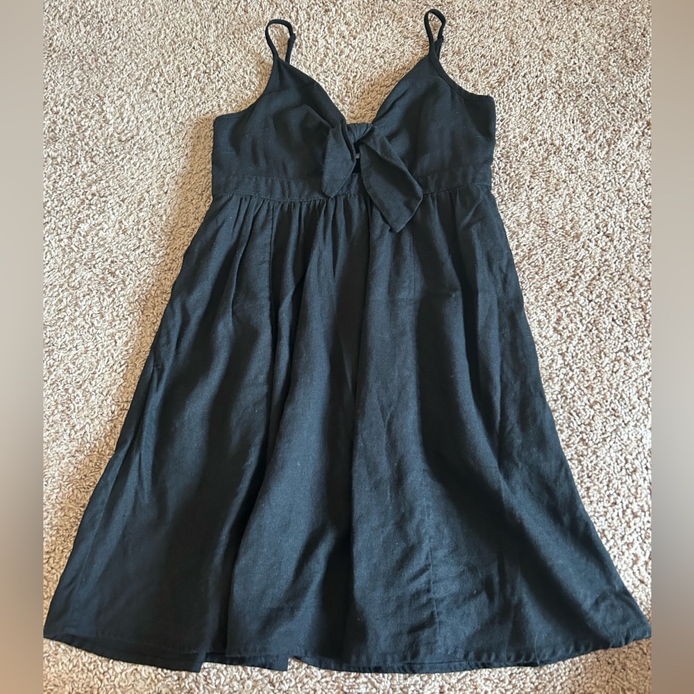 Cut-Out Linen Dress